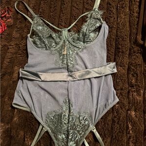 Women's Lace Bodysuit in Sage Green